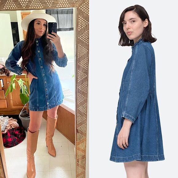 Sea New York Dresses & Skirts - SOLD- SEA NEW YORK MARBLE DENIM DRESS